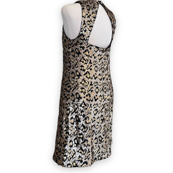 Ali & Jay Rawr Mini Dress In Black & Gold Sequin Leopard Print Size Small - Picture 9 of 12